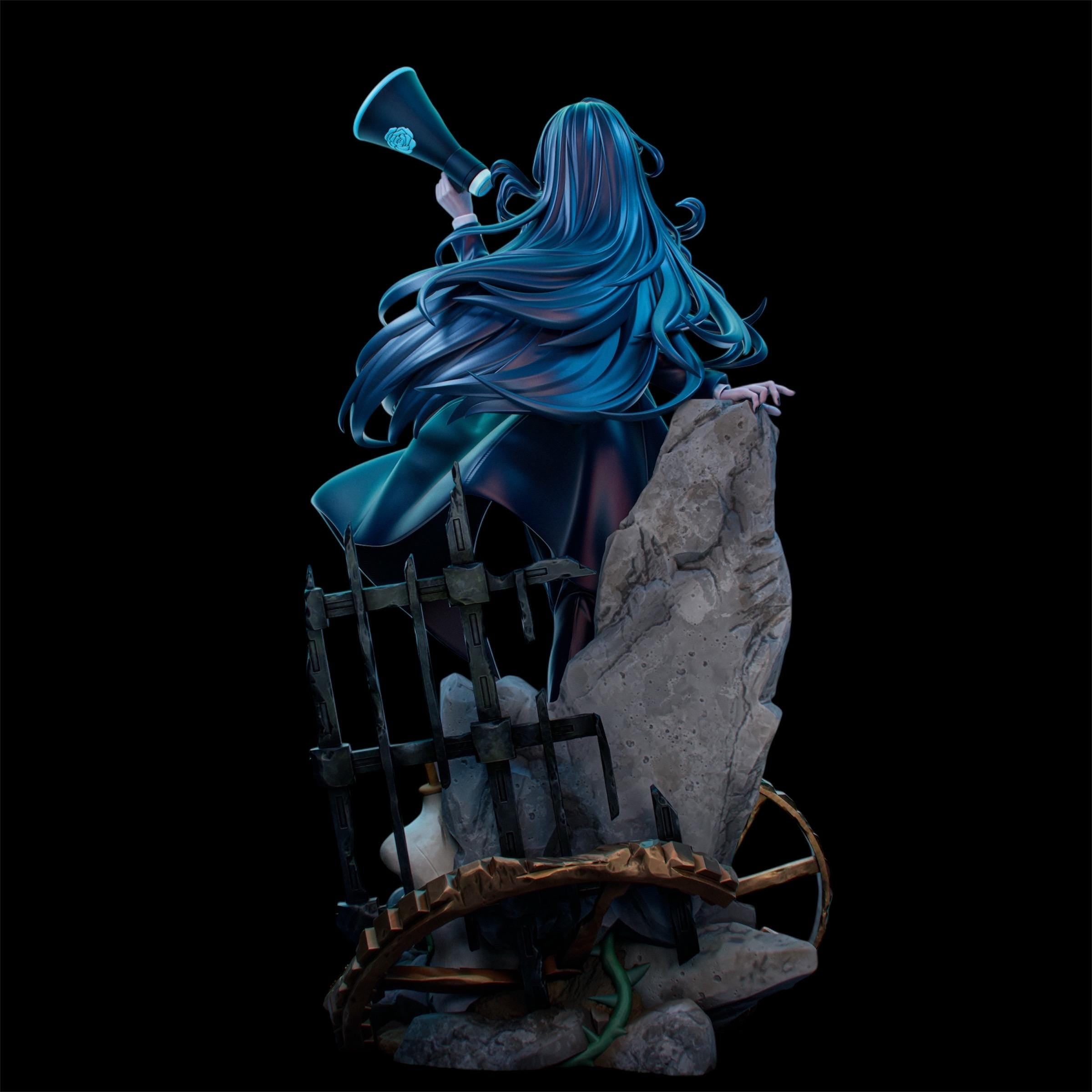 Avocado-chan – Dark Rebel Custom Figurine | Hand-Painted Statue 1:8 / 25cm