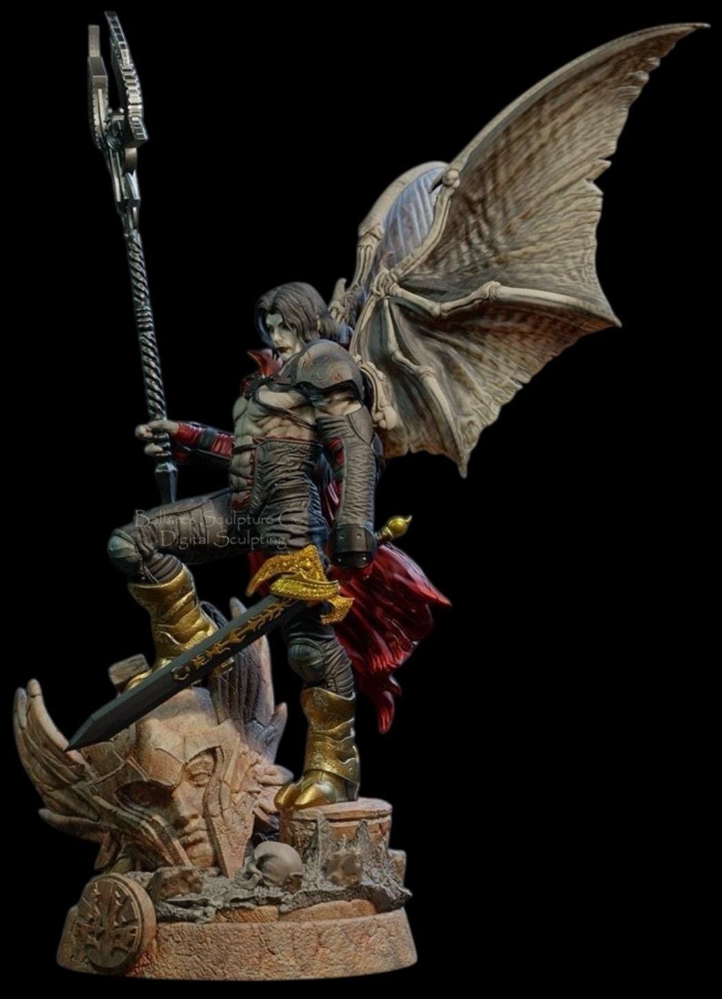 Dark Fallen Vampire Statue – Hand Painted raziel Figurine 1/6 Scale