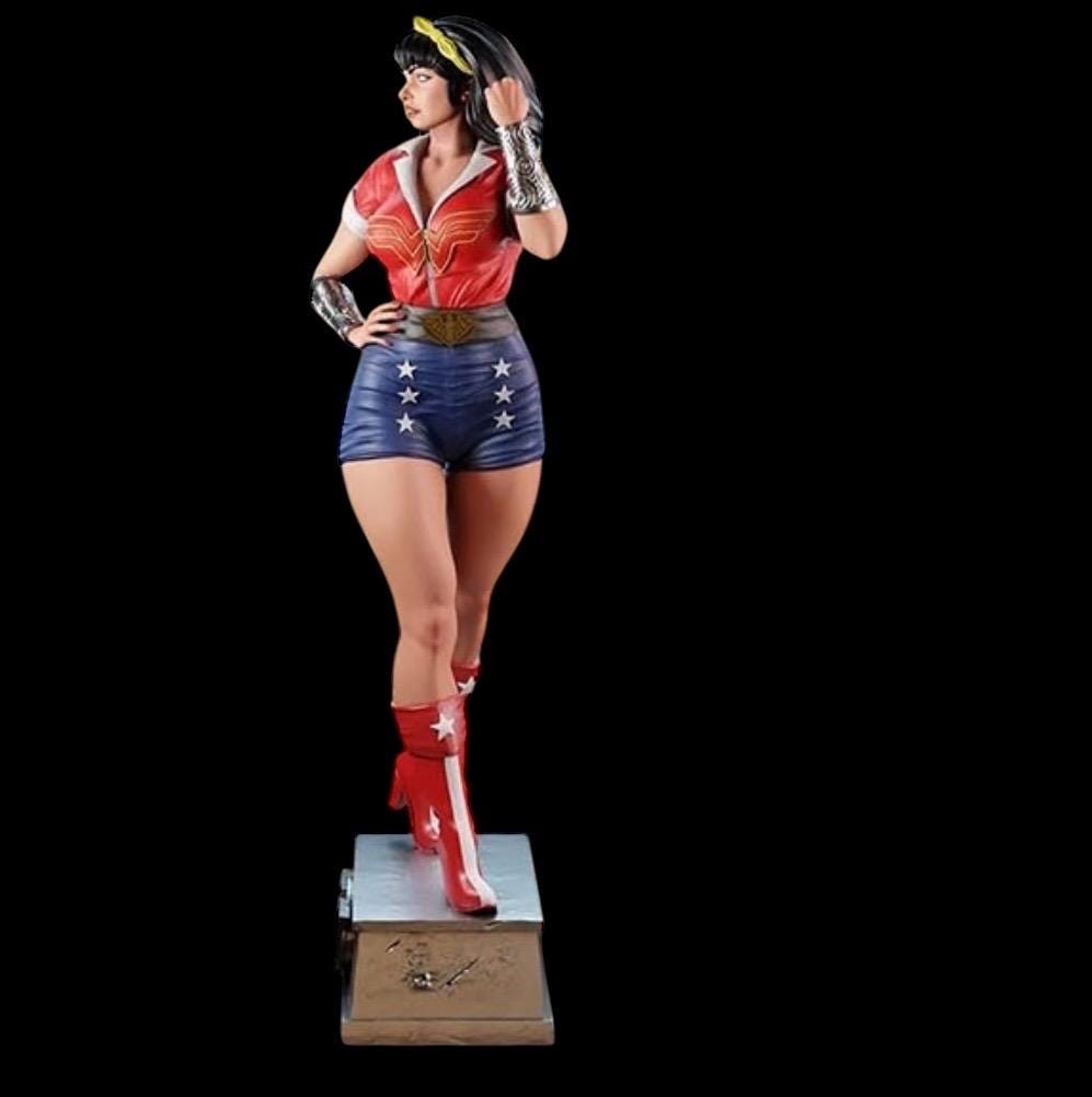 Retro pinup Heroine Statue – Hand Painted Figurine 1/6 – Superhero Collector Display