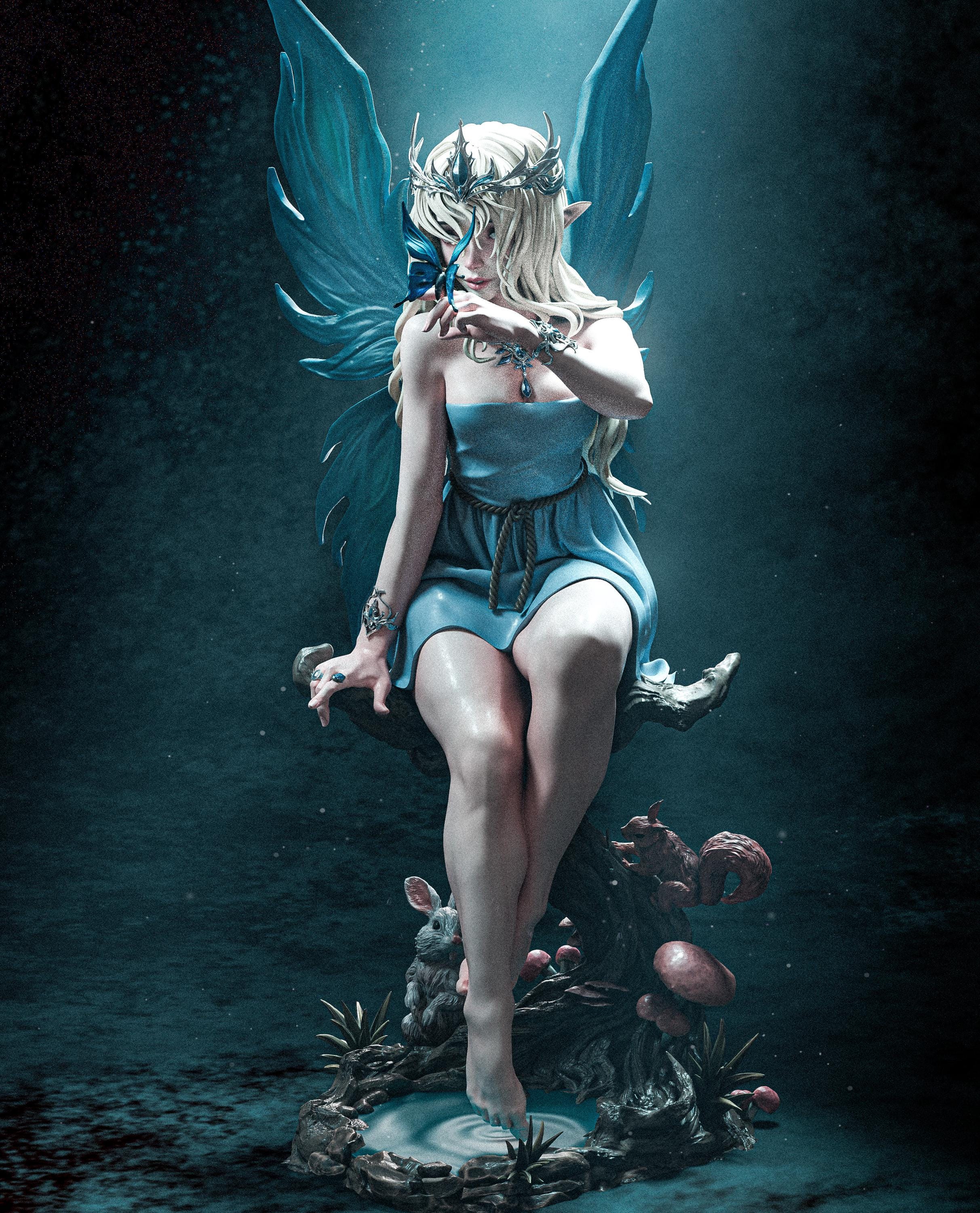 Divine Forest Fairy 1/6 Scale Hand Painted Resin Statue – Fantasy Collector Figure