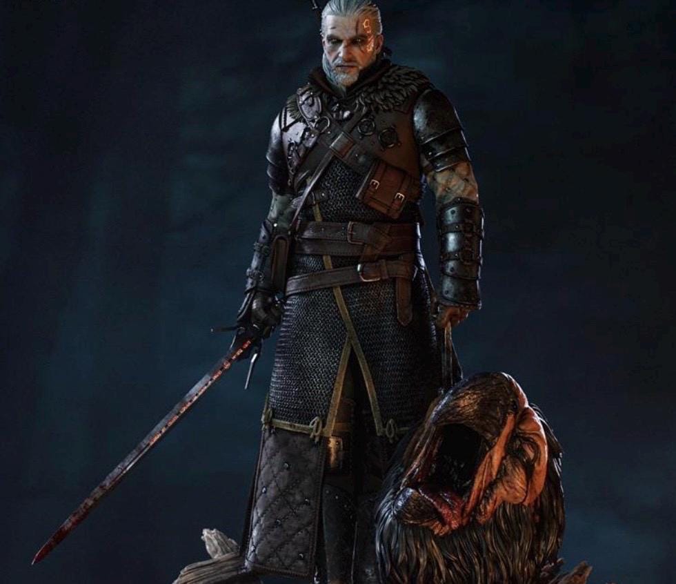 Dark Fantasy Warrior Statue – Hand Painted Resin Collectible 1/6