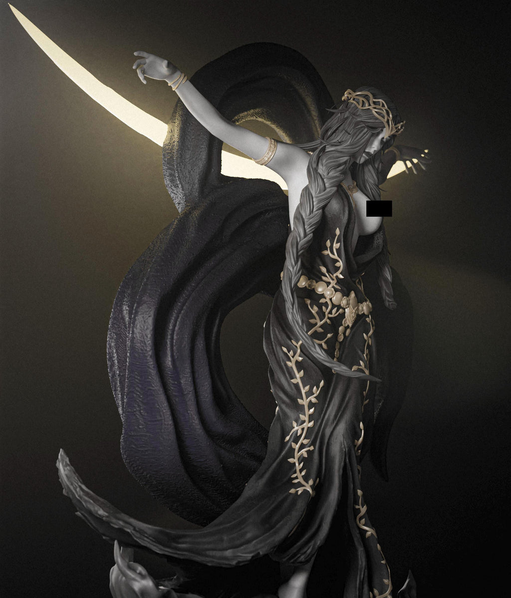 Hand-Painted Resin Goddess Statue – 1/6 Scale Dark Fantasy Figurine (40-45cm)