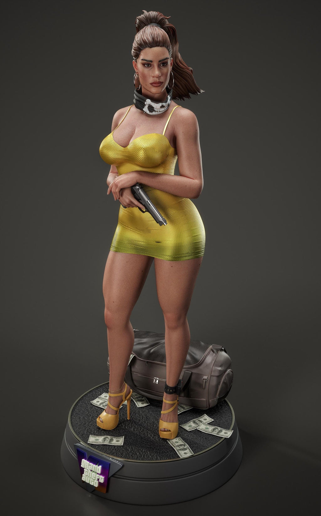 Urban Heist Resin Statue – Hand-Painted 1/6 Scale Figurine, (Bikini/Dress)