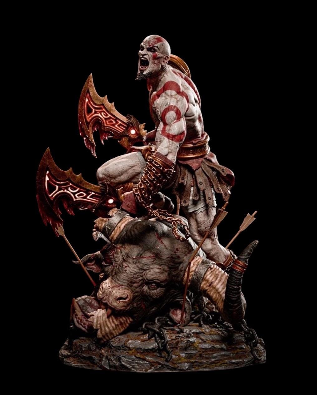 Spartan God of War Statue, Painted Resin Warrior Collectible, Mythology Display Piece 1/6 Scale
