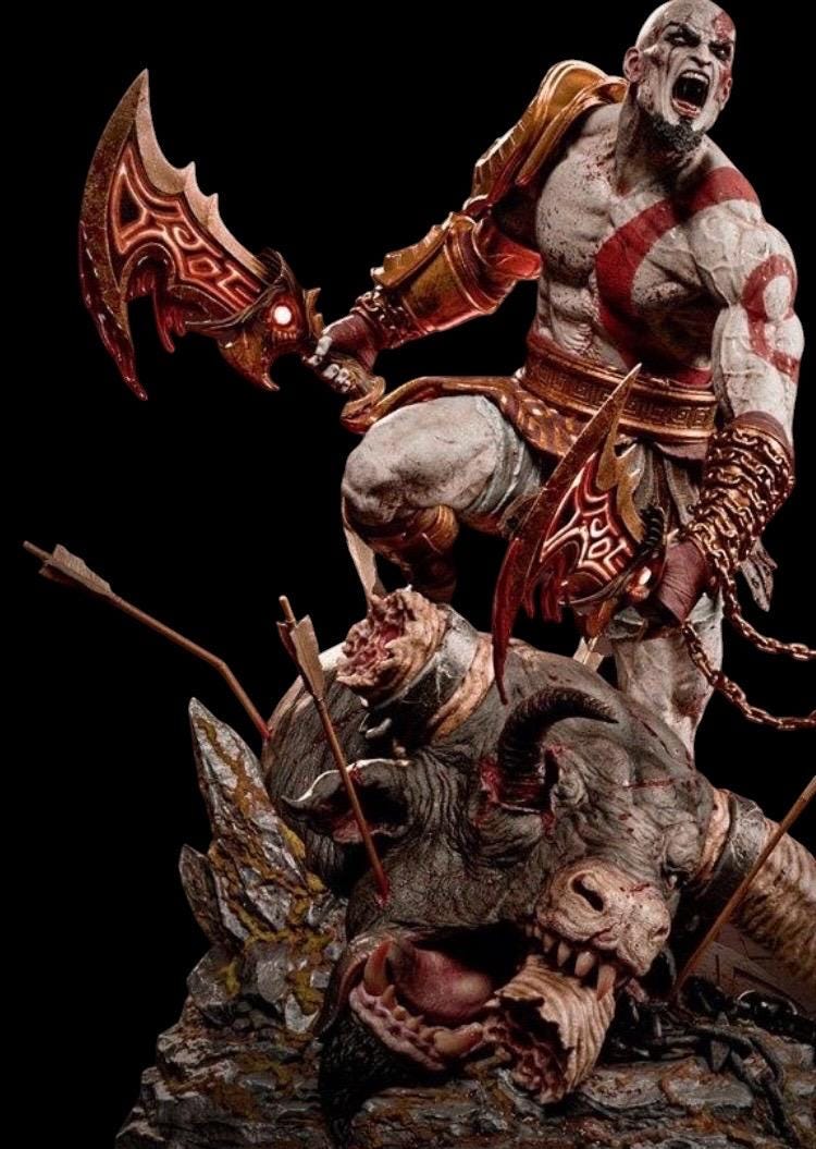 Spartan God of War Statue, Painted Resin Warrior Collectible, Mythology Display Piece 1/6 Scale