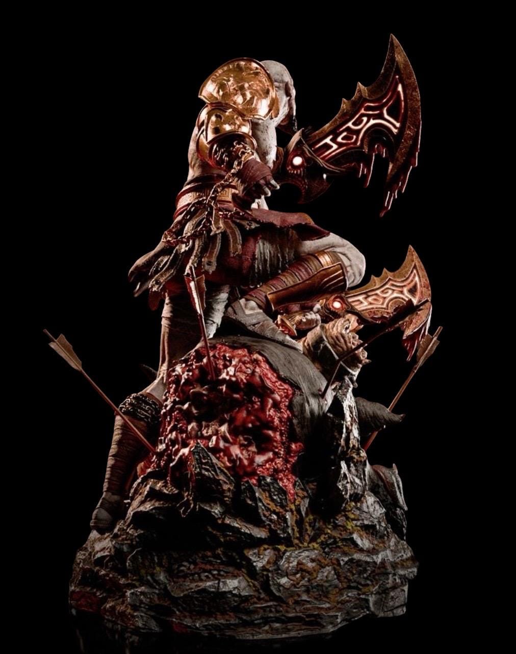 Spartan God of War Statue, Painted Resin Warrior Collectible, Mythology Display Piece 1/6 Scale