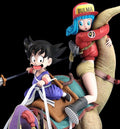 Adventure Anime Duo with dino Statue – Custom Figurine – Hand Painted – Collectible Diorama