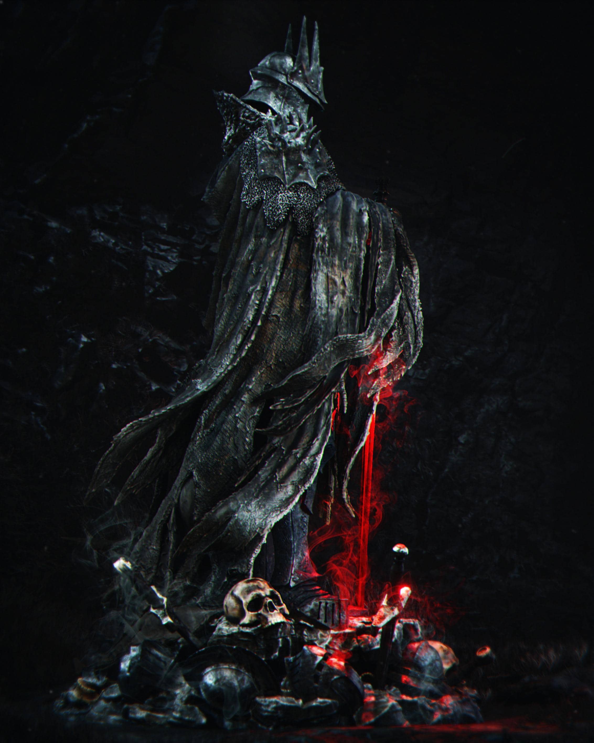 Dark Knight Resin Statue – Hand-Painted Fantasy Warrior Sculpture 1/6 Scale