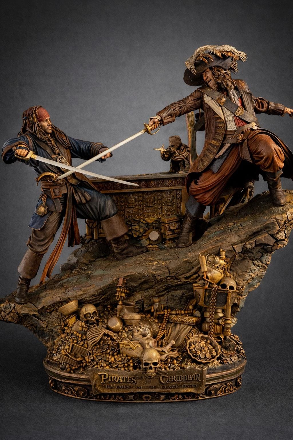 Pirate Duel Statue Painted Custom Figurine 1:6 Scale Resin Display Collectible 50cm