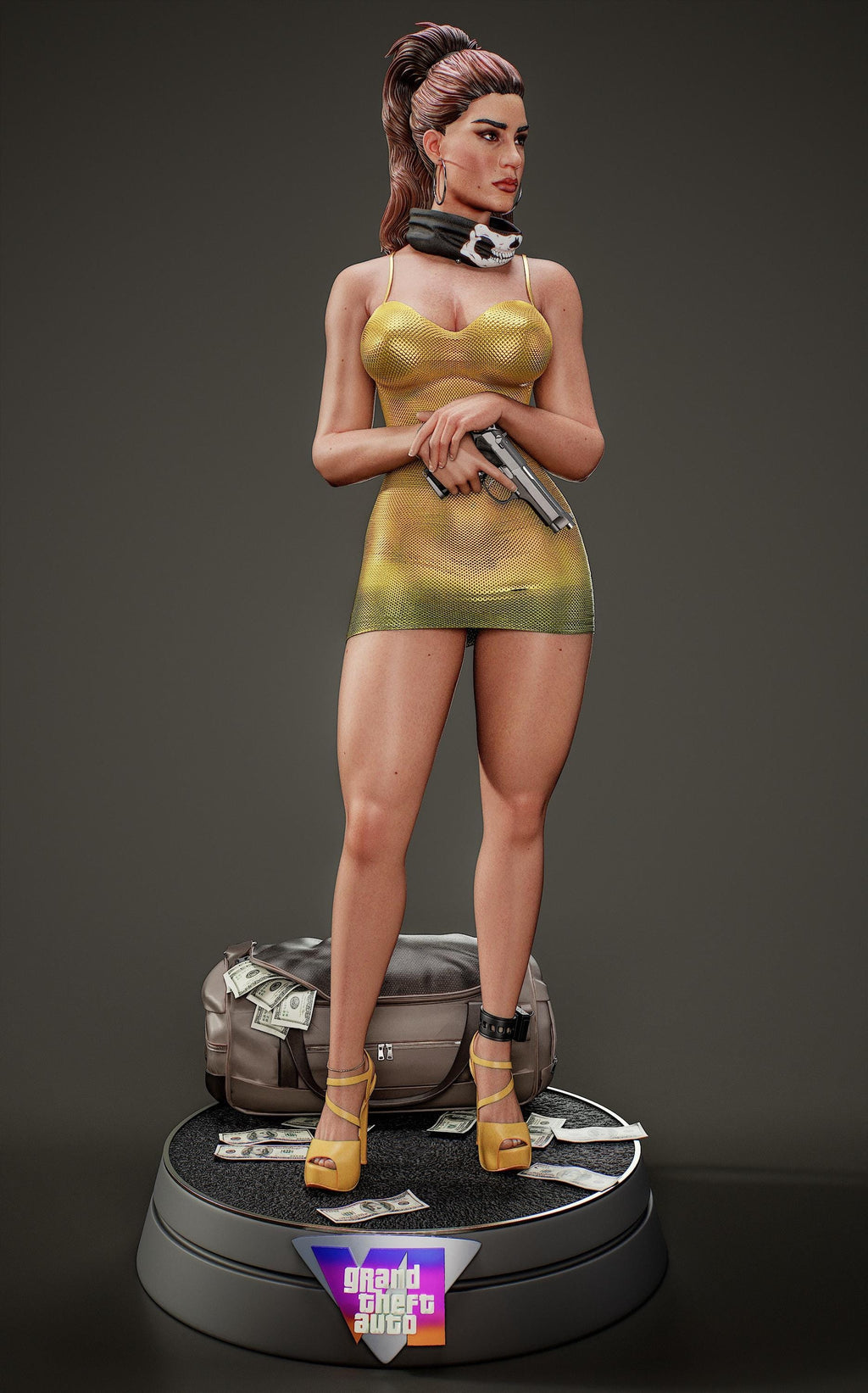 Urban Heist Resin Statue – Hand-Painted 1/6 Scale Figurine, (Bikini/Dress)