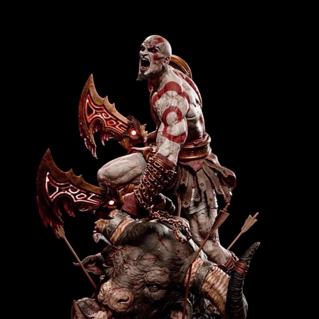 Spartan God of War Statue, Painted Resin Warrior Collectible, Mythology Display Piece 1/6 Scale