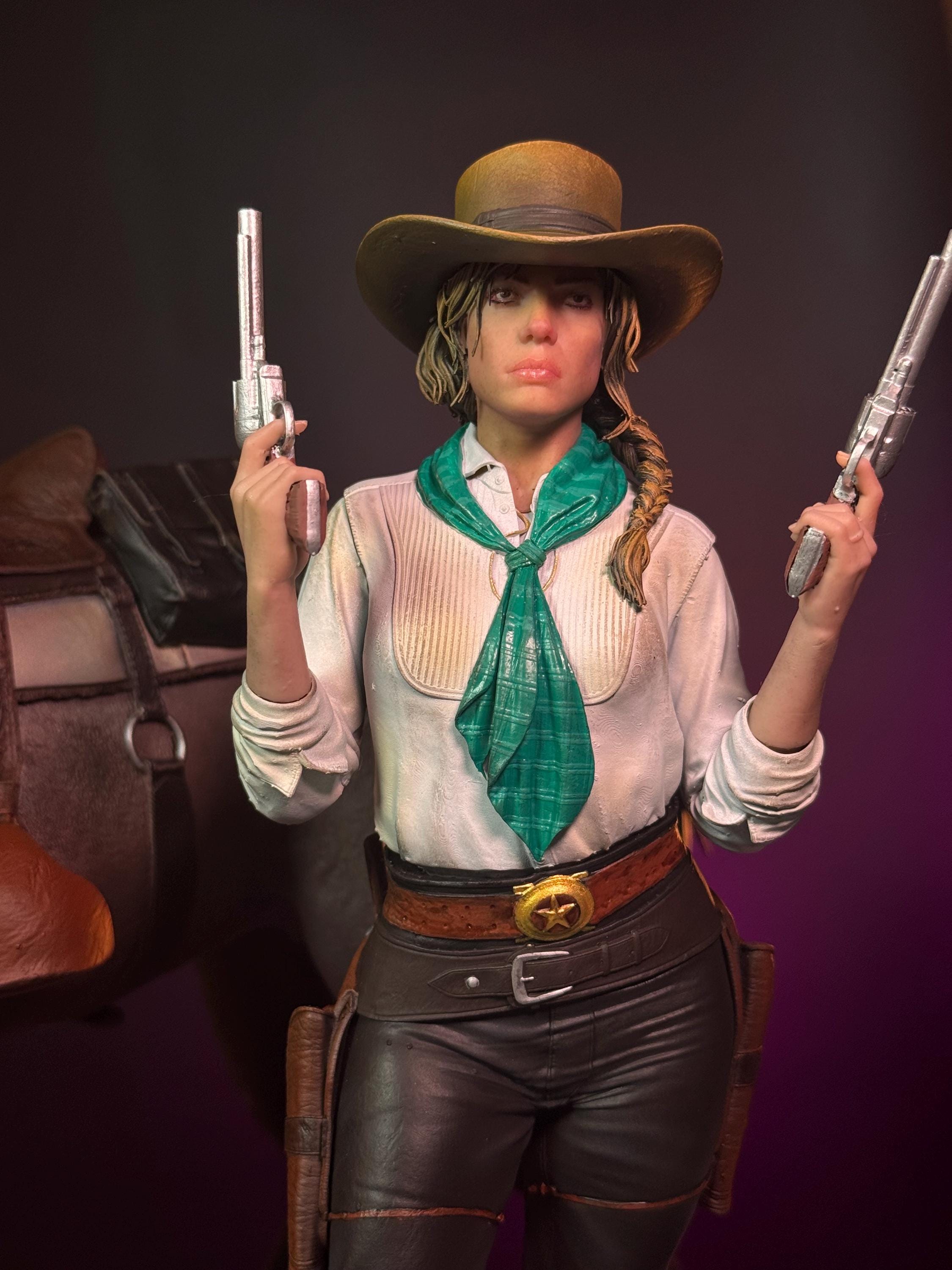 Frontier Sharpshooter with Horse – 1/6 Scale Custom Figurine • Hand Painted Western Diorama Statue