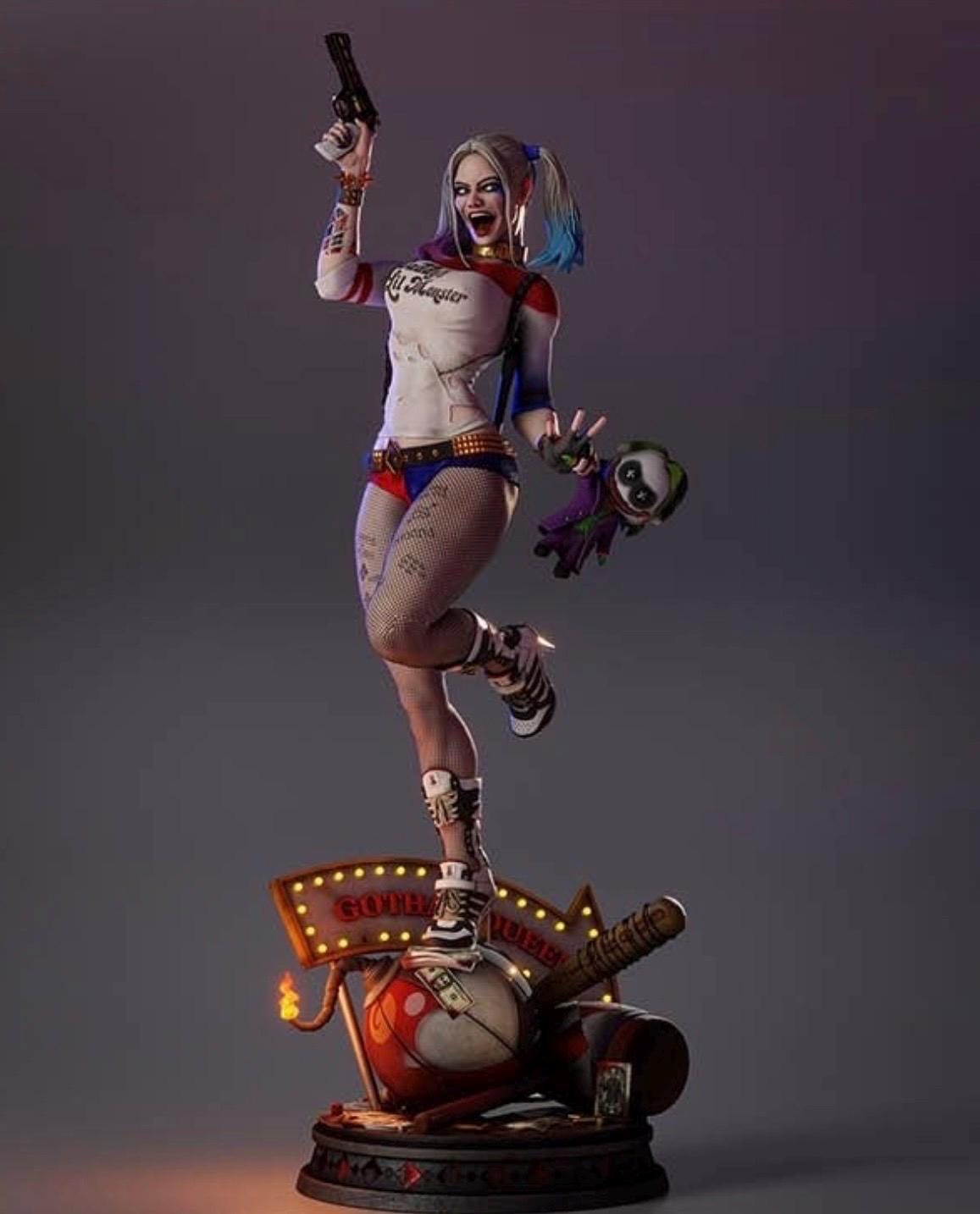 Chaotic Clown Girl Statue – Hand Painted Resin Figure 1:6 Scale
