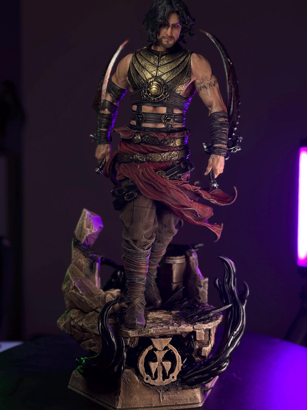 Dark Desert Warrior Statue – Hand Painted 1/6 Scale Resin Fantasy Assassin Figure