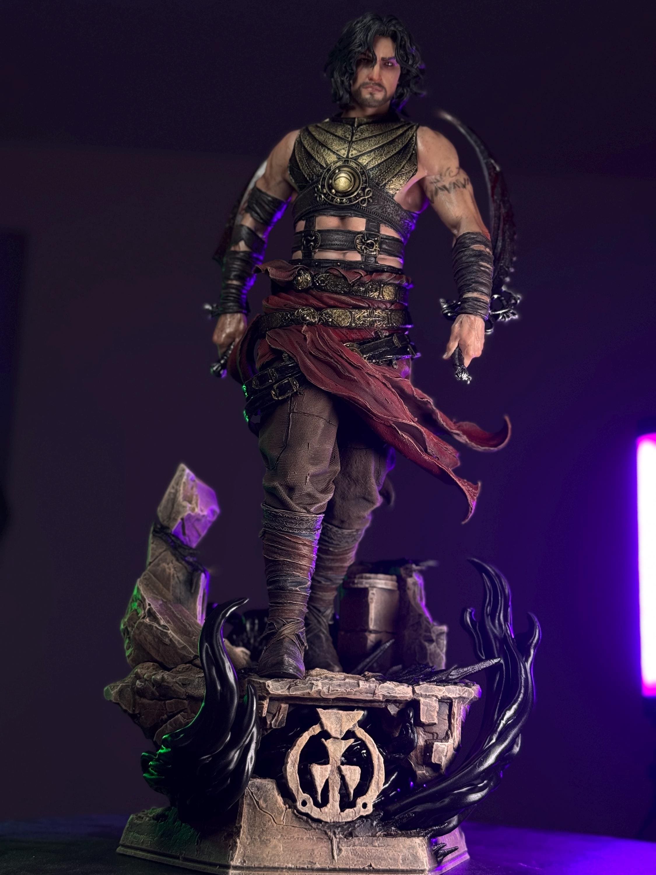 Dark Desert Warrior Statue – Hand Painted 1/6 Scale Resin Fantasy Assassin Figure