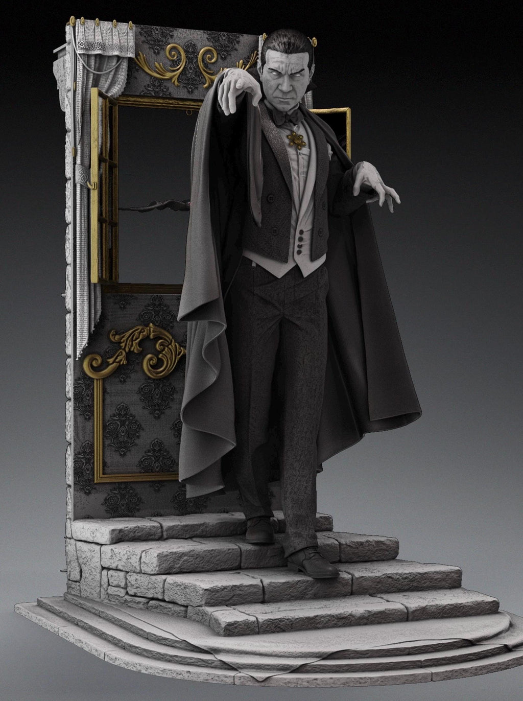 Count Dracula Statue - Classic Gothic Vampire Figure - 1/6 Scale - Horror Collector Gift