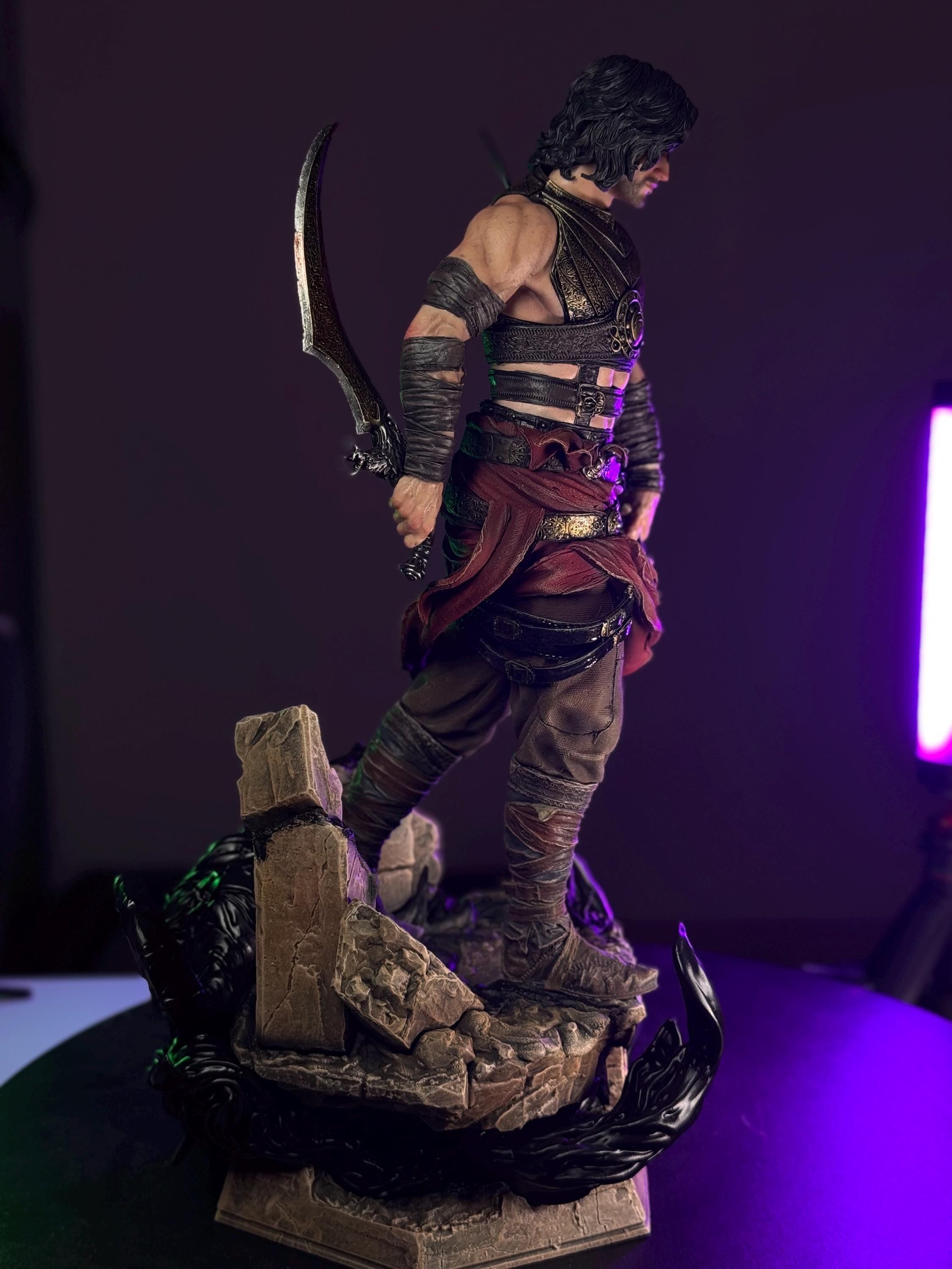 Dark Desert Warrior Statue – Hand Painted 1/6 Scale Resin Fantasy Assassin Figure