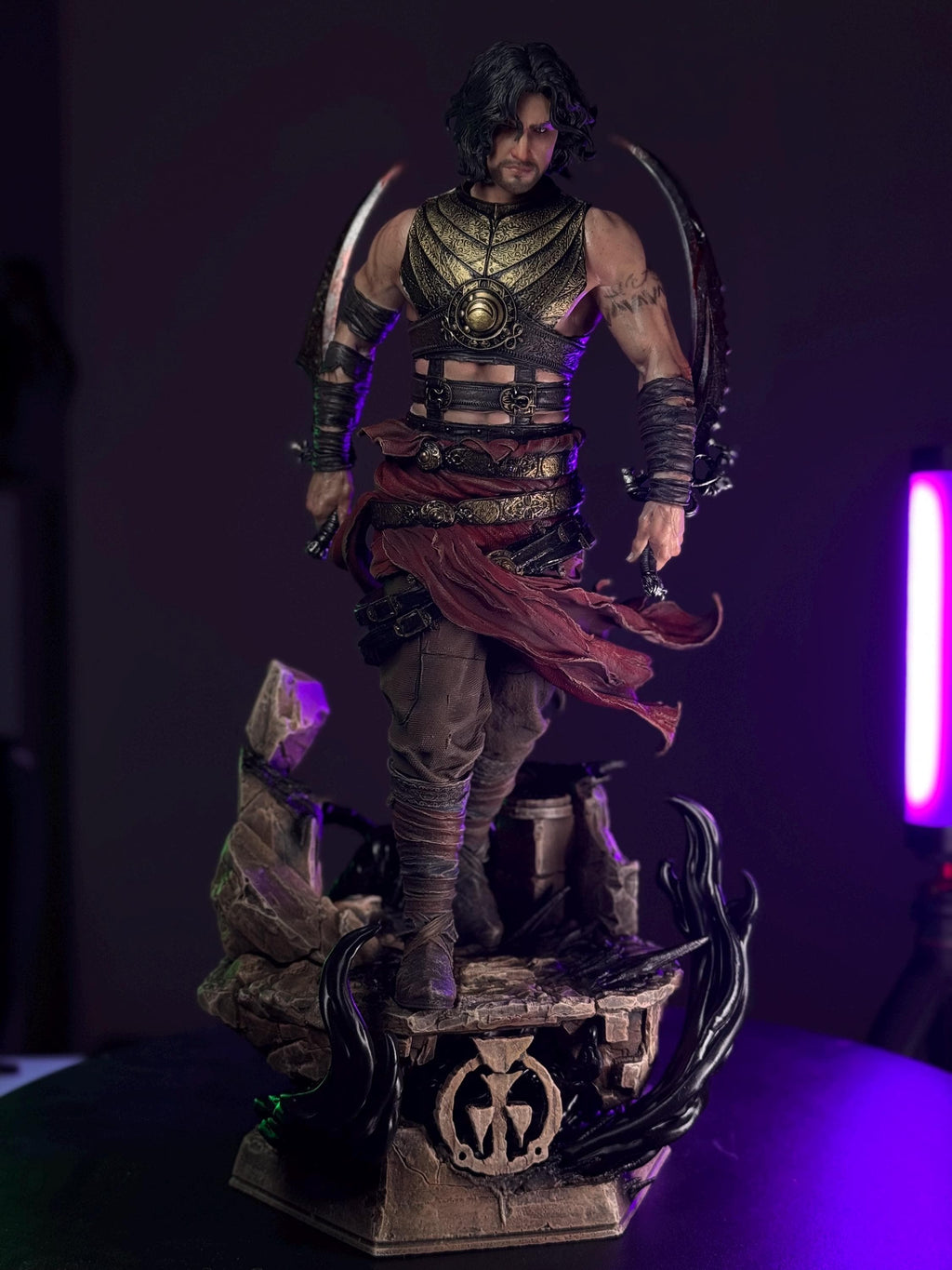 Dark Desert Warrior Statue – Hand Painted 1/6 Scale Resin Fantasy Assassin Figure