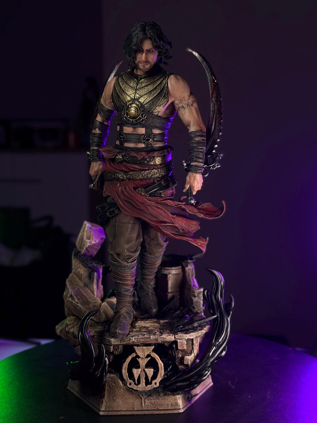 Dark Desert Warrior Statue – Hand Painted 1/6 Scale Resin Fantasy Assassin Figure