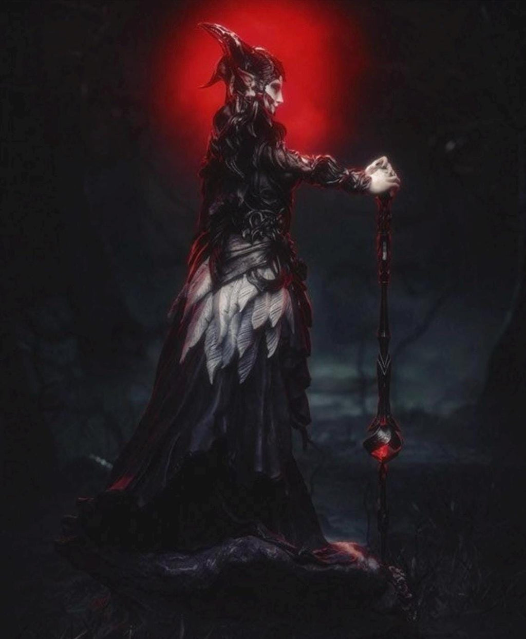 1/6 Scale Queen of the Ashen Vale Statue - Dark Fantasy Empress Figurine, Gothic Sorceress Resin Model, High Detail Collector Decor