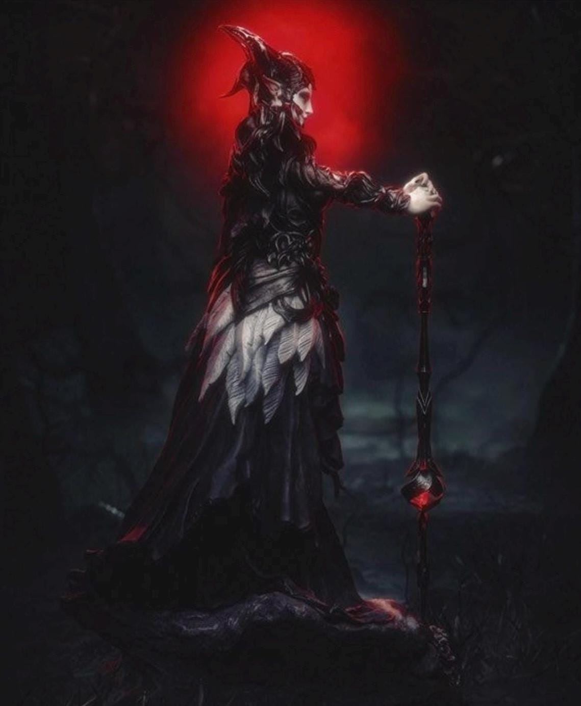 1/6 Scale Queen of the Ashen Vale Statue - Dark Fantasy Empress Figurine, Gothic Sorceress Resin Model, High Detail Collector Decor