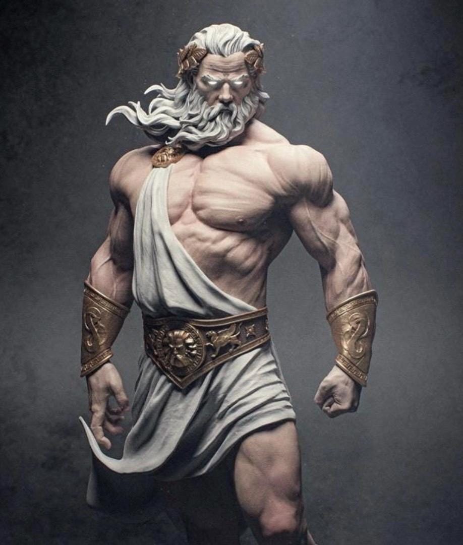Zeus Statue Hand-Painted figurine, Greek Mythology God of Thunder Collectible 1/6