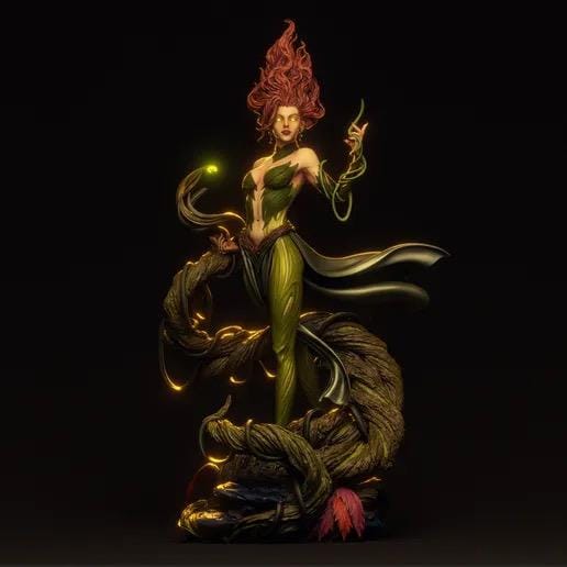 Gaia Mother Earth Resin Statue – Greek Goddess Nature Dryad Figure, Hand-Painted Forest Spirit Sculpture, Botanical Fantasy Art Decor 1:6
