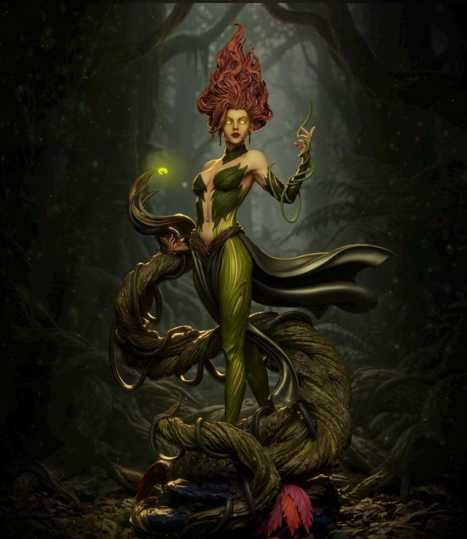 Gaia Mother Earth Resin Statue – Greek Goddess Nature Dryad Figure, Hand-Painted Forest Spirit Sculpture, Botanical Fantasy Art Decor 1:6