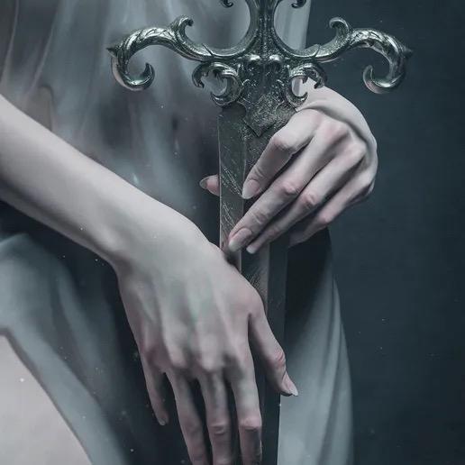Lady of the Lake Resin Statue – Arthurian Legend Nimue Figure, Hand-Painted Excalibur Fantasy Sculpture, Mystical Water Spirit Art Decor 1/6