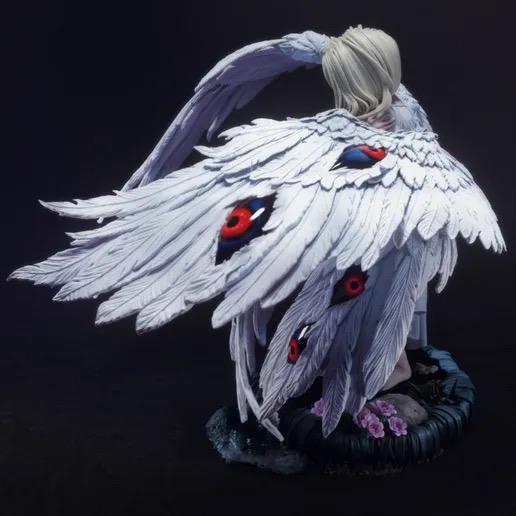 Seraphim Blind Angel Resin Statue – Six-Winged Celestial Hand-Painted Blindfolded Divine spirit 1/6