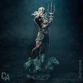 Greek God Poseidon Resin Statue – Olympian God of the Sea Figure with Trident & Hippocampus Waves, Hand-Painted 1/6
