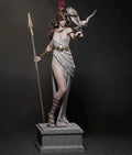 Greek Goddess Athena Resin Statue – Olympian Goddess of Wisdom and War Figure with Spear, Owl & Crested Helmet, Hand-Painted 1/6