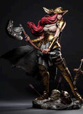 Norse Valkyrie Warrior Resin Statue – Red Hair Shieldmaiden Figure with Winged Helmet & Battle Axe, Hand-Painted 1/6
