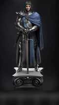 Joan of Arc Resin Statue – French Maiden Knight Figure in Gothic Plate Armor with Longsword & Fleur-de-Lis Cloak, Hand-Painted Medieval 1/6