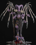 Eldritch Demon Sorcerer Resin Statue – Multi-Armed Horned Mage Figure with Bone Wings & Staff, Hand-Painted Dark Fantasy 1/6