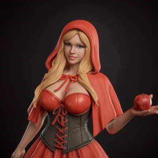 Scarlet Hood statue / pinup figurine hand painted 1/6