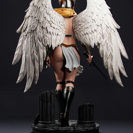 Brynhildr Valkyrie Resin Statue – Norse Mythology Winged Maiden Figure with Sword & Shield, Hand-Painted Fantasy Warrior 1/6