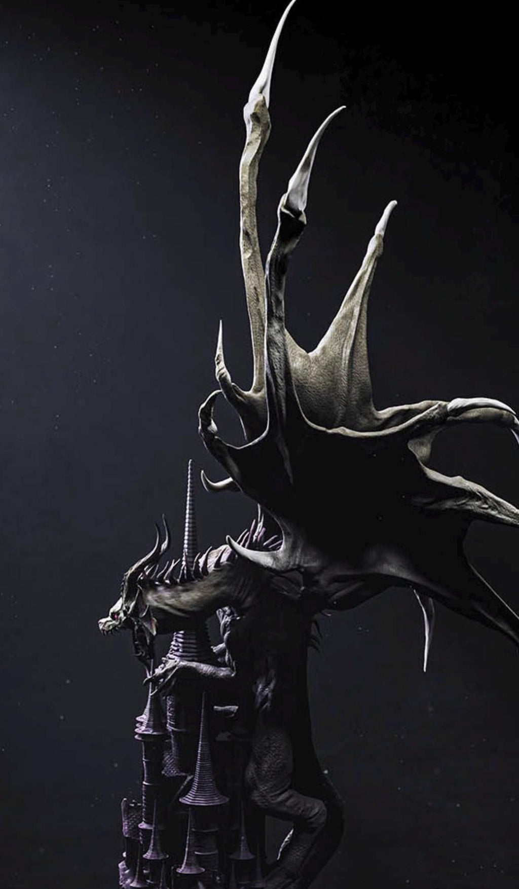 Gothic Dragon Statue on Castle Spire - Mysterious Dragon Figurine 30cm