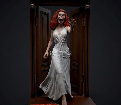 1/6 Scale Vampire Bride in Doorway Diorama | 3D Printed Horror Resin Statue | 80s Retro Monster Collectible Art Figure Decor