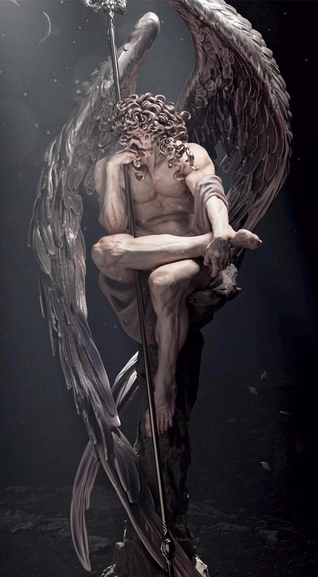 Lucifer Angel Before the Fall Resin Statue – Classical Fallen Angel Figure, Hand-Painted Dark Fantasy Art 1/6