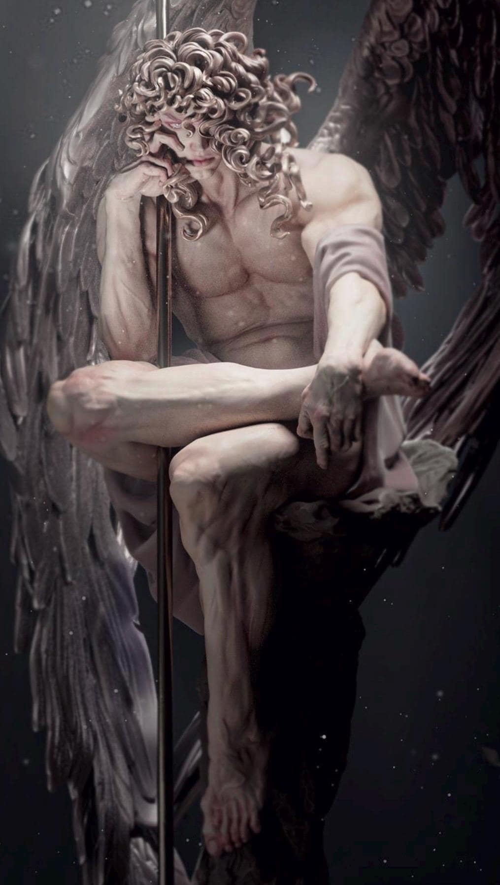 Lucifer Angel Before the Fall Resin Statue – Classical Fallen Angel Figure, Hand-Painted Dark Fantasy Art 1/6