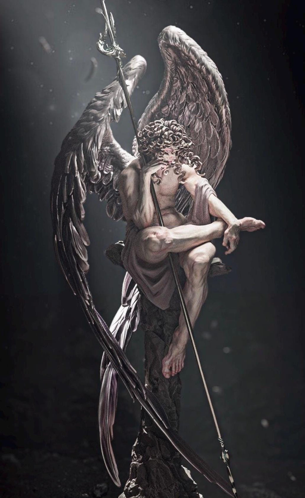 Lucifer Angel Before the Fall Resin Statue – Classical Fallen Angel Figure, Hand-Painted Dark Fantasy Art 1/6