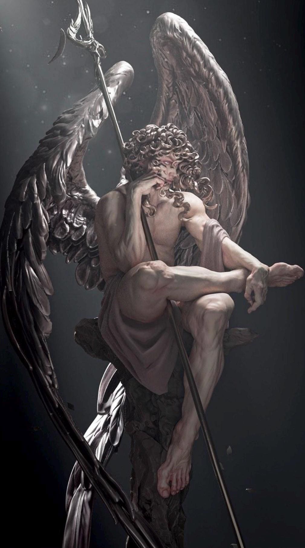 Lucifer Angel Before the Fall Resin Statue – Classical Fallen Angel Figure, Hand-Painted Dark Fantasy Art 1/6