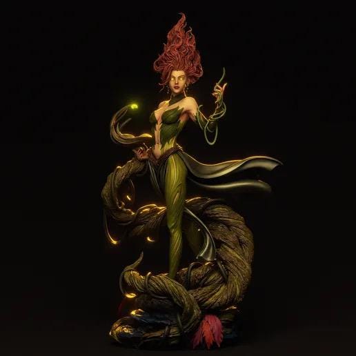 Gaia Mother Earth Resin Statue – Greek Goddess Nature Dryad Figure, Hand-Painted Forest Spirit Sculpture, Botanical Fantasy Art Decor 1:6