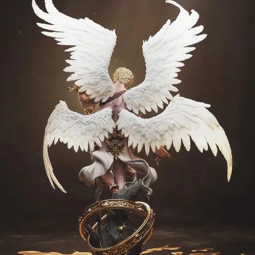Cherubim Archangel Resin Statue – Celestial Warrior Angel Figure with Multi-Wings & Greatsword 1/6