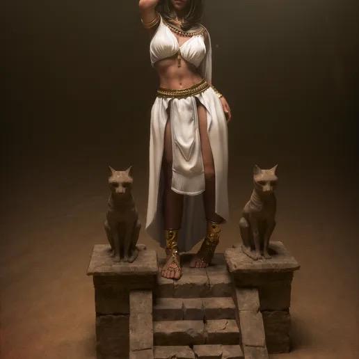 Egyptian Queen Cleopatra Resin Statue – Hand-Painted 1/6