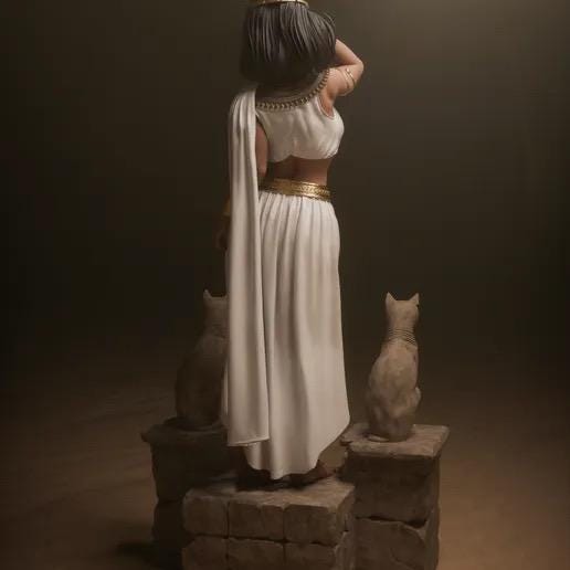 Egyptian Queen Cleopatra Resin Statue – Hand-Painted 1/6