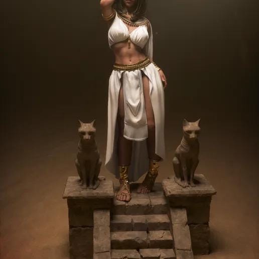 Egyptian Queen Cleopatra Resin Statue – Hand-Painted 1/6