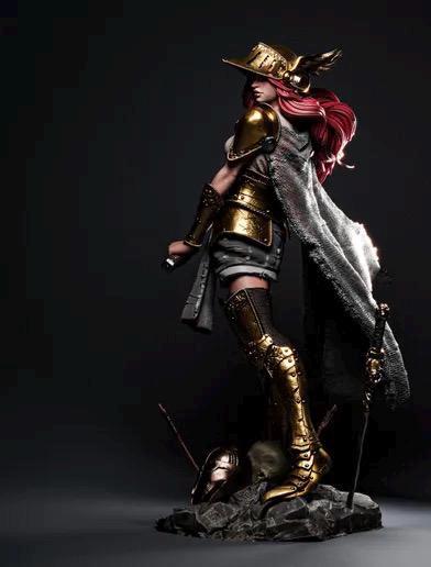 Norse Valkyrie Warrior Resin Statue – Red Hair Shieldmaiden Figure with Winged Helmet & Battle Axe, Hand-Painted 1/6
