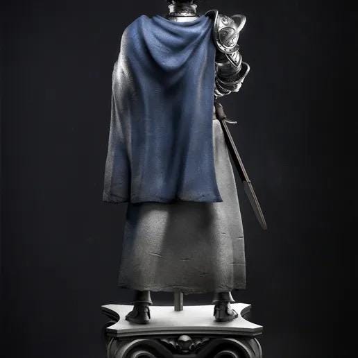 Joan of Arc Resin Statue – French Maiden Knight Figure in Gothic Plate Armor with Longsword & Fleur-de-Lis Cloak, Hand-Painted Medieval 1/6
